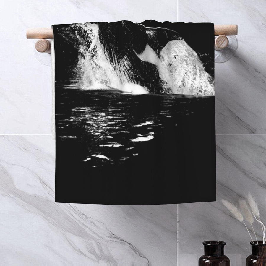 Weiches Baumwollhandtuch mit Orca-Motiv, weiß, B: 40 cm, H: 60 cm - Bild 3
