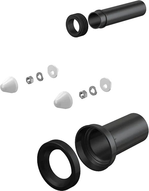 Alcadrain WC-Zubehör Komplettset für wandhängende WCs, DN90 200 mm, Farbe: Silber - Bild 1