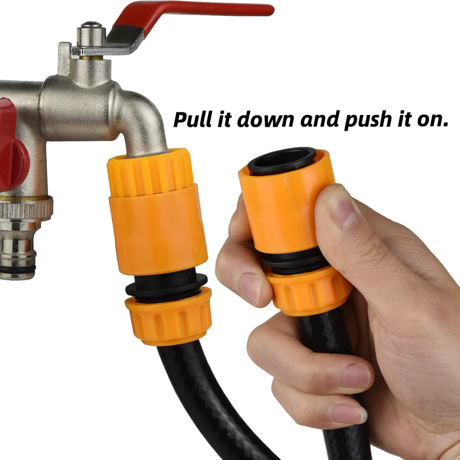 KESLA 6-teiliges Garten-Schnellschlauchverbinder-Set in Orange mit 1/2-Zoll-Ende und Doppel-Schlauchkupplungsadapter zur Reparatur von Schlauchrohren - Bild 5