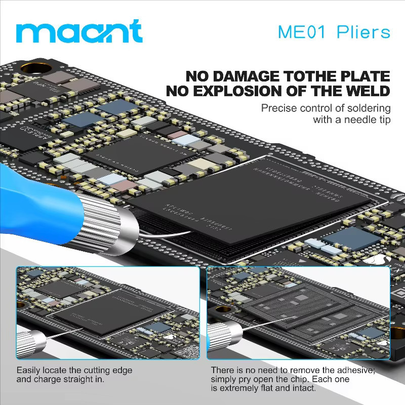 MaAnt ME01 Präzisions-Chip-Aufnahmenadel-Set für CPU, Festplatte, PCB-Chip-Entfernung und Handy-Reparatur, nicht magnetisch - Bild 3