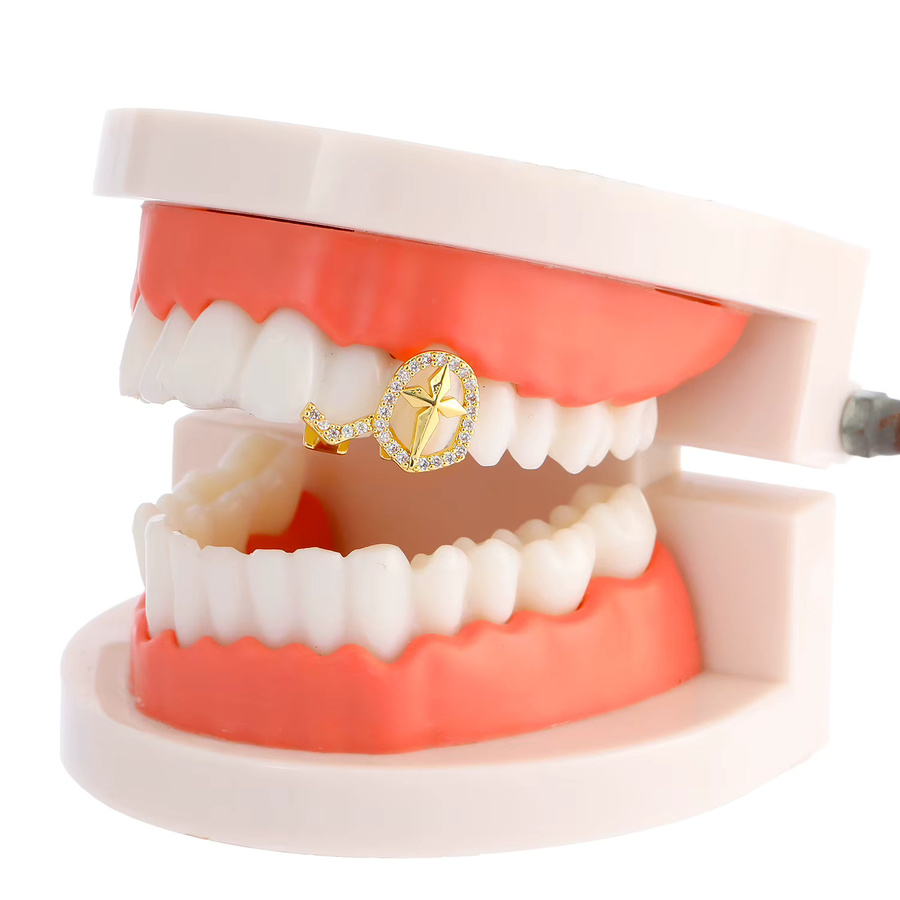 RACHELZ Grillz Zirkonia, Silber, Unisex - Bild 3