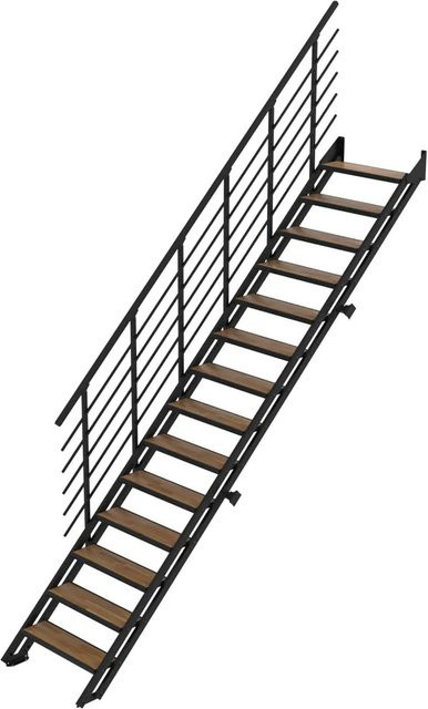 Minka Raumspartreppe Flex Hybrid in Schwarz und Eiche mit 14 Stufen - Bild 1
