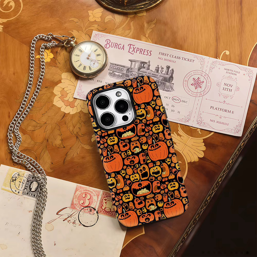 Halloween Pumpkin Mania Handyhülle für iPhone 11 bis 16 Pro Max Plus mit doppelschichtiger Rückseite von Potdemiel - Bild 4