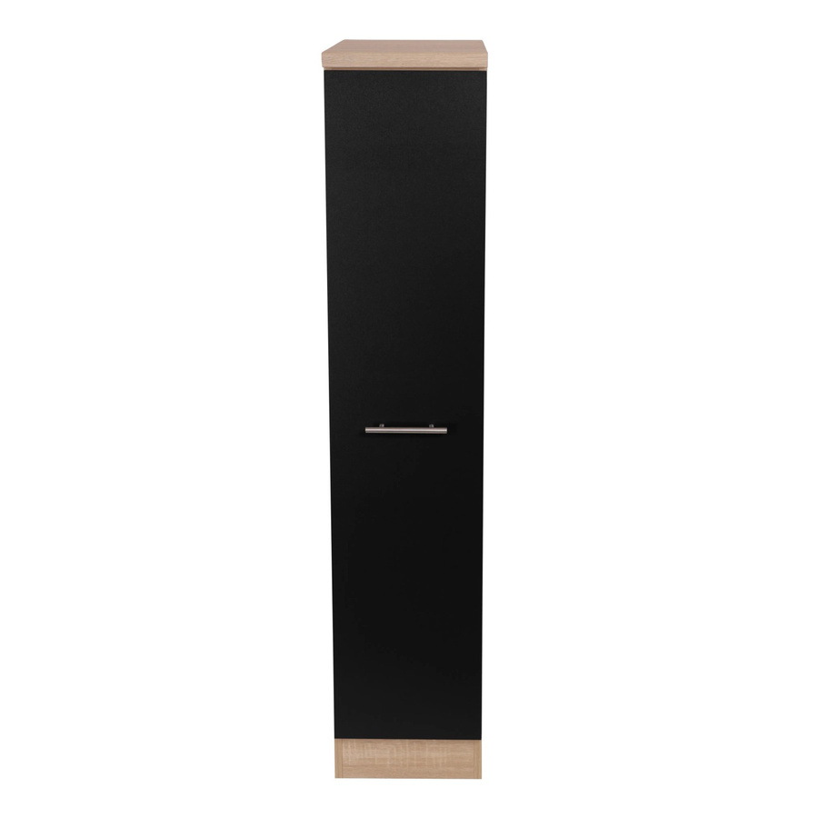 Respekta Apothekerschrank Merle Küchenschrank in Schwarz und Eiche Sägerau, B/H/T: 30 x 145 x 60 cm - Bild 2