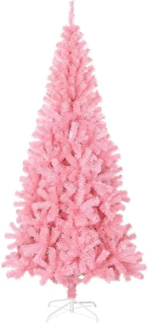 vidaXL Künstlicher Weihnachtsbaum in Rosa aus PVC mit Ständer aus Stahl, Höhe: 180 cm - Bild 1