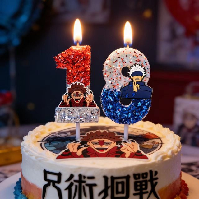 Bandai Jujutsu Kaisen Kerzen Nummer 0-9, Geburtstagstortenkerzen, Dekoration - Bild 1