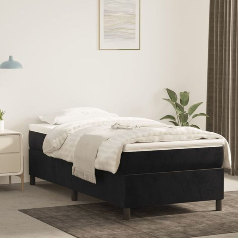 Vidaxl Boxspringbett in Schwarz aus Samt und Holzwerkstoff, B/T/H: 80 x 200 x 35 cm - Bild 1