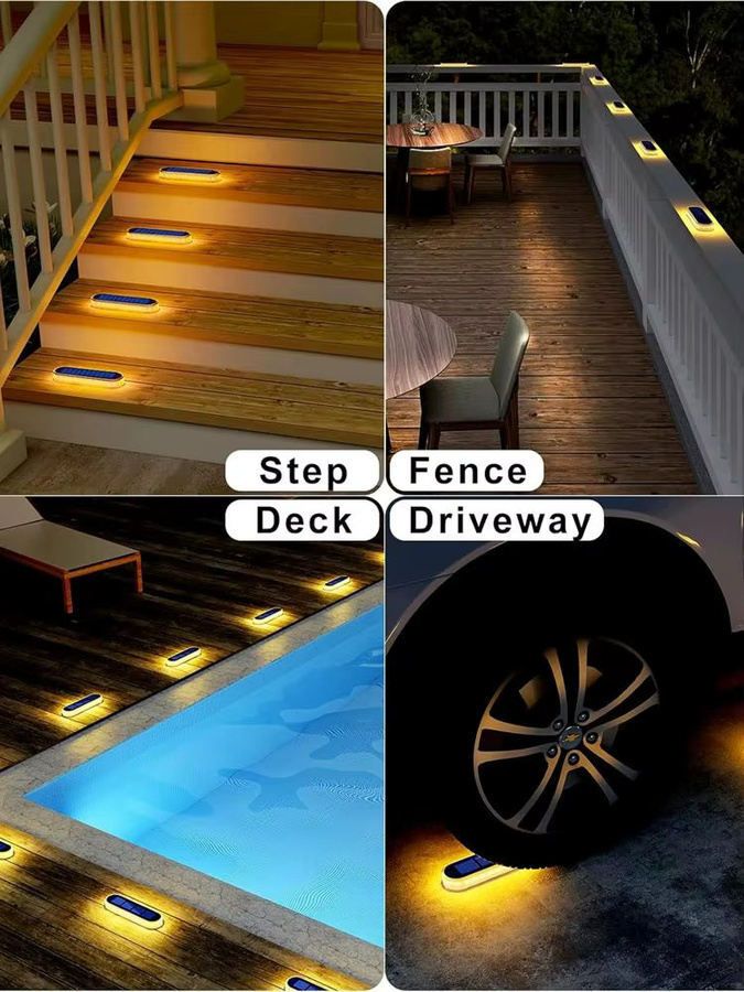 Wasserdichte Solar-LED-Stufenleuchten mit IP68 Schutz und automatischem Ein-/Ausschalten für Garten und Bodenwege - Bild 5