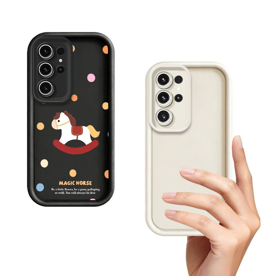 Silikon Handyhülle mit Pony-Wellenpunkt-Design für Samsung Galaxy S26 S25 S24 S23 S22 S21 S20 Ultra Plus FE Note 20 in Schwarz - Bild 2