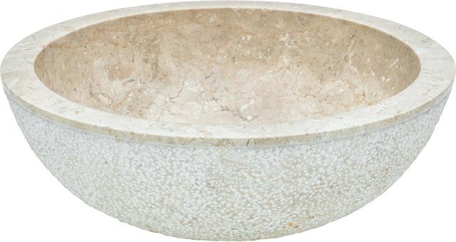 baliv Aufsatzwaschbecken WBA-7040 aus Naturstein in Beige, rund, Durchmesser: 40 cm - Bild 1