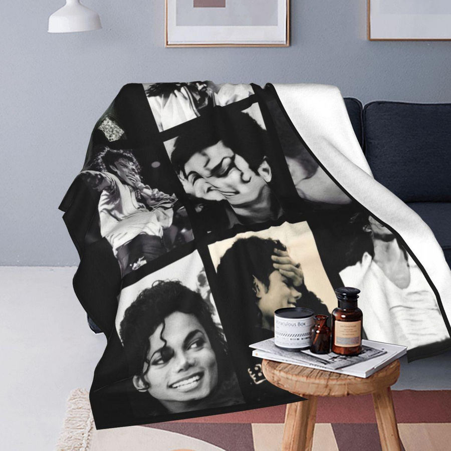 MJ Michaels Jackson Pop-Sänger Flanell Überwurfdecke, Mehrfarbig, B/H: 75 x 90 cm - Bild 6