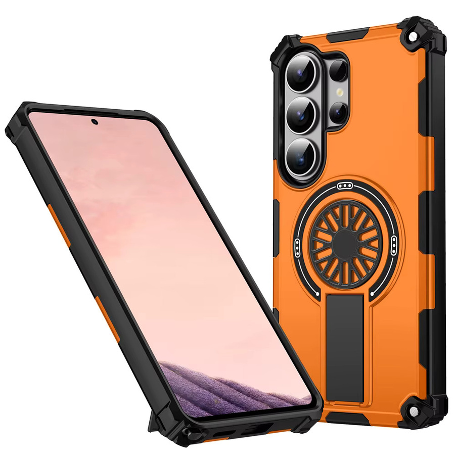 Xeber Armor Matte Magnetische Stoßfeste Standhalterung Hülle für Samsung Galaxy S26 Ultra S25 Edge S24 Plus FE A56 A36 A26 A16 A06 Cover in Blau und Orange - Bild 3