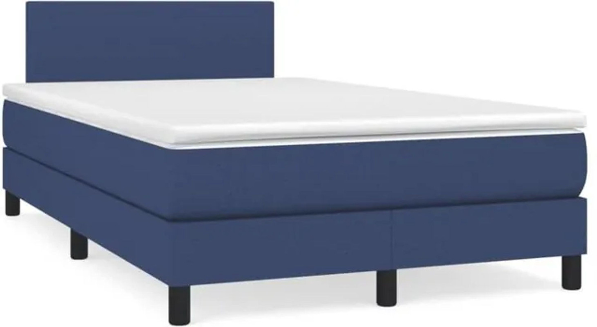 vidaxl Boxspringbett mit Matratze in Blau aus Stoff, B/T/H: 190 x 120 x 78 cm - Bild 1