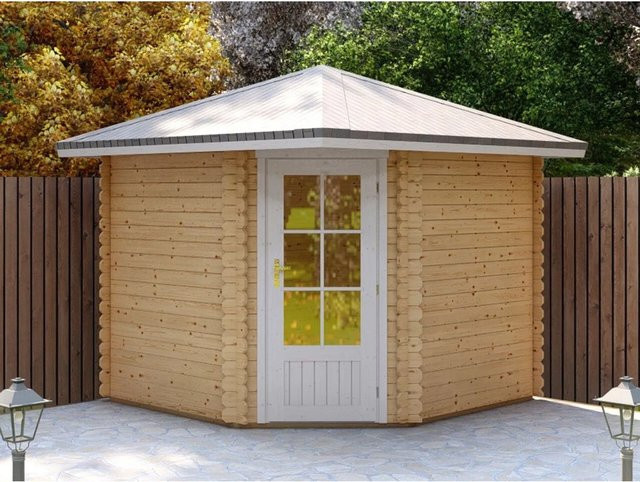 Finn Art Blockhaus Gartenhaus aus Holz in Braun, B/T: 260 x 260 cm, 40 mm Wandstärke - Bild 1