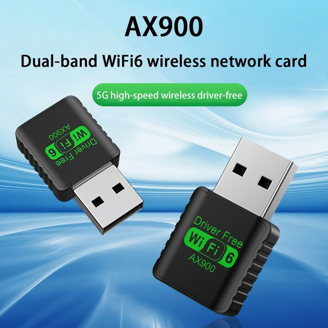 DIXSG AX900 2in1 USB Dongle mit WiFi 6 und Bluetooth 5.3, Dual Band 2,4 GHz & 5 GHz WLAN Empfänger, Schwarz - Bild 1