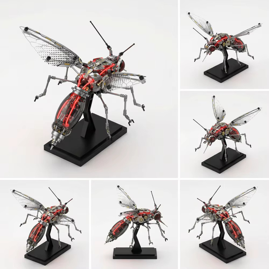 yaafun Mechanischer Mücken-Roboter, Cyberpunk-Insekten-Modell, Bausteine, mit Licht, ab 8 Jahren - Bild 4