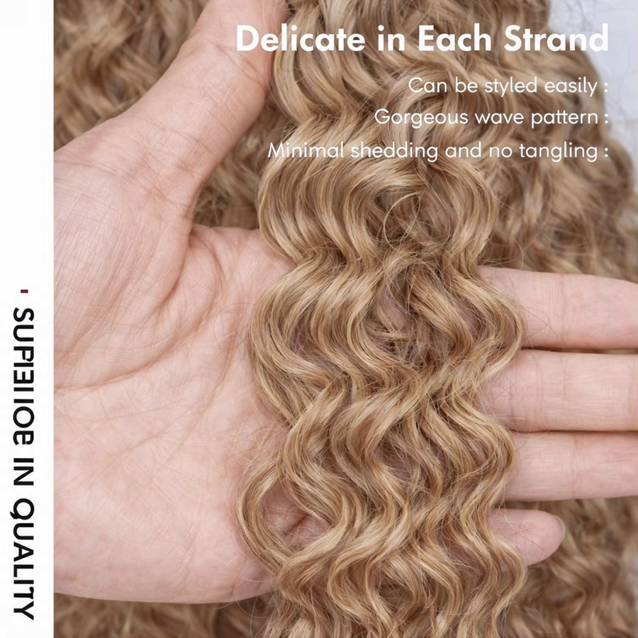 Crown Hair Haarverlängerungen, honigblond, 100 % Echthaar, lockig - Bild 3
