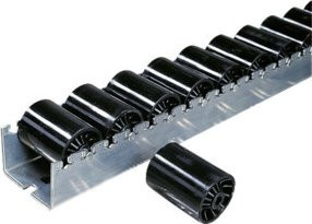 Bito Rollenleiste PDS mit verzinkter Zylinderrolle aus Kunststoff und Stahl, Farbe Schwarz, H x B x T: 8,3 cm x 360 cm x 7,2 cm - Bild 1