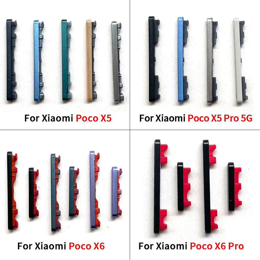 10 Stück Ersatz-Seitentasten für Xiaomi Poco X5 X6 M6 X7 F6 Pro 5G M5 M5S F5 C40 C65 C71 C75 als Power- und Lautstärketasten in Multicolor - Bild 3