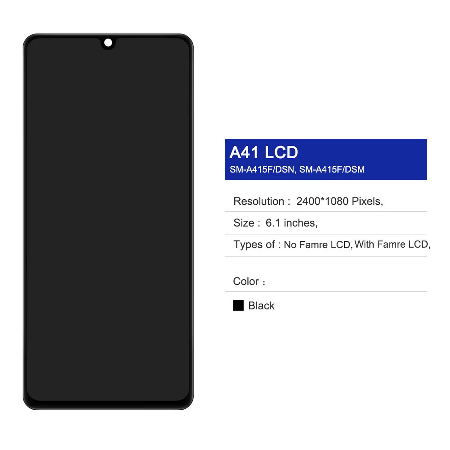 Samsung A41 A415 Display Touchscreen Digitizer Montage Ersatzteil LCD in Schwarz für SM-A415F und SM-A415F/DS - Bild 2