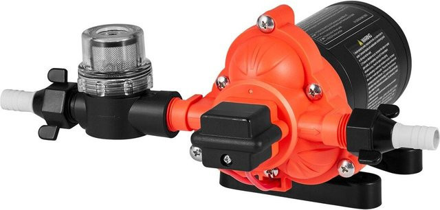 Buying Solutions MB Wohnmobil Wasserpumpe, 12V DC, 4 GPM (15,1 L/min), 3-Kammer-Selbstansaugende Membran-Wasserpumpe mit automatischem Druckschalter, max. 40 PSI Druck, Orange - Bild 1