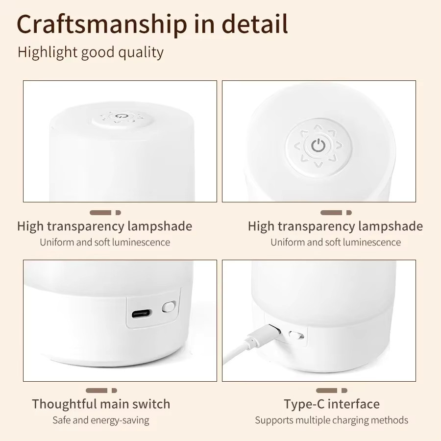 GGBEE Touch LED Nachtlicht Dimmbare Desktop Tischlampe mit integriertem LED für Schlafzimmer und Wohnzimmer - Bild 5
