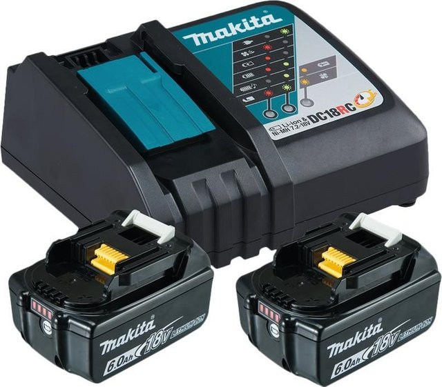 Makita Power Source Kit 18V 6Ah mit 2 Li-Ion Akkus und DC18RC Schnellladegerät in Schwarz - Bild 1