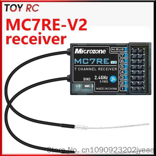 Microzone MC7RE-V2 Empfänger 6-Kanal für MC6RE MC7RB und Controller Sender MC6C MC8B für RC Flugzeuge und Drohnen, Schwarz - Bild 1