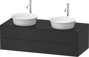 Duravit Waschtischunterschrank White Tulip in White und Graphit S-Matt mit 2 Schubladen, B/T/H: 130 x 55 x 40,8 cm - Bild 1