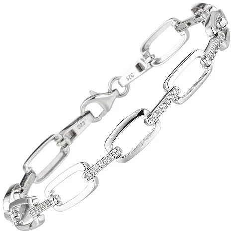 Colfem Armband 925 Sterling Silber, 56 Zirkonia, 19 cm - Bild 1