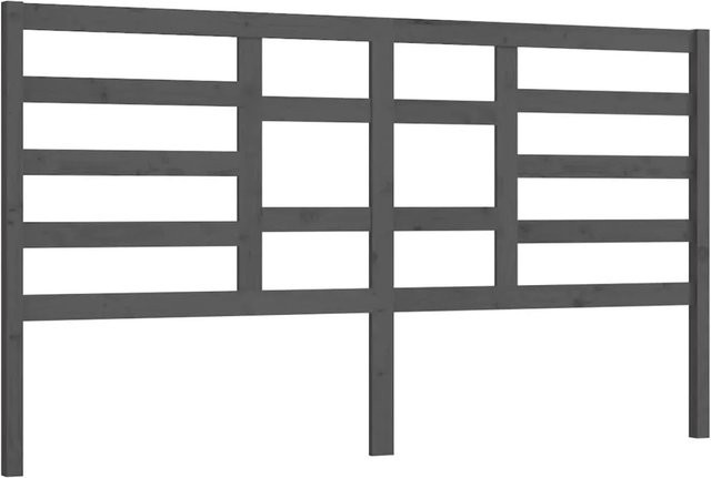 vidaXL Bett-Kopfteil aus Kiefer-Massivholz in Grau, B/H: 206 x 104 cm, Tiefe: 4 cm - Bild 1