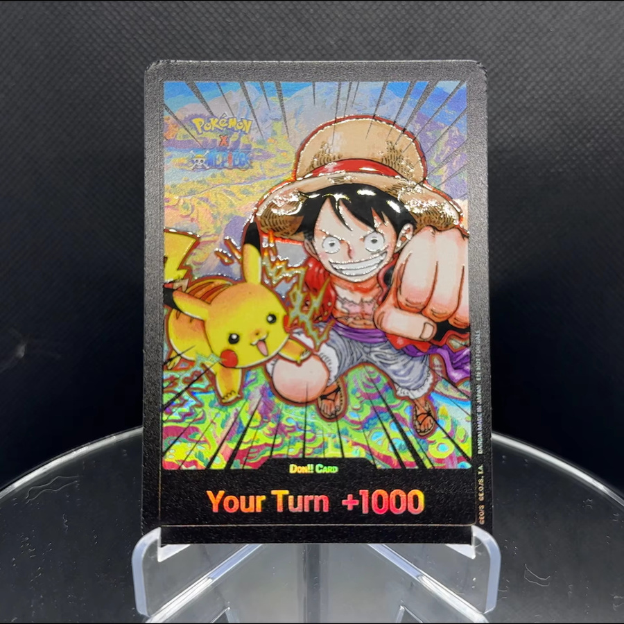 Bandai One Piece TCG Luffy X Pikachu Karte, Texturierte Folienkarte, Englisch - Bild 2