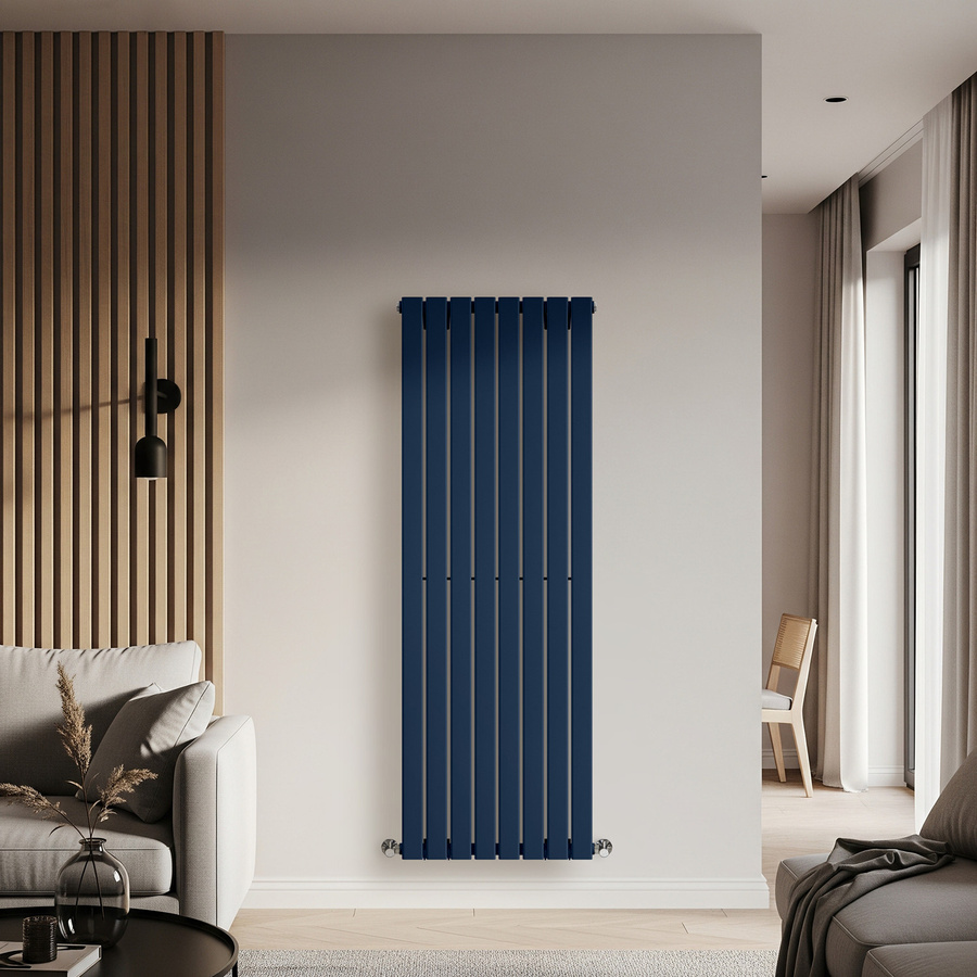 Einlagiger Design-Heizkörper Vertikal von Delta in Deep Sea Blue, Höhe: 160 cm, Breite: 56 cm - Bild 1