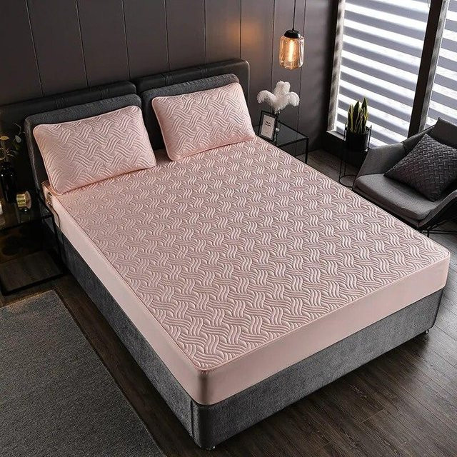 Spannbettlaken von Your Warm Home aus Baumwollmischung, allergikerfreundlich und atmungsaktiv, Weiß oder Rosa, B/T/H: 180 x 200 x 15 cm - Bild 1