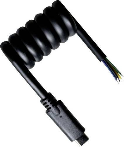 BKL Electronic USB-C Kabel mit offenen Kabelenden, Schwarz, Länge: 50 cm - Bild 1