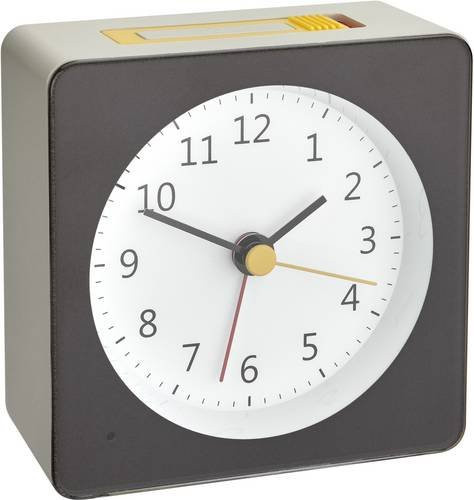 TFA Dostmann Quarz Wecker Analog in Grau und Gelb mit Nachtbeleuchtung und Lichtsensor - Bild 1