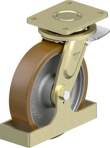 Blickle Schwerlast-Lenkrolle LS-GB 250K-ST-FS in Silber mit 250 mm Rad-Durchmesser und 1500 kg Tragfähigkeit - Bild 1
