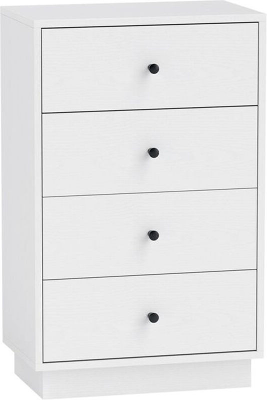 HOMCOM Wäschekommode mit 4 Schubladen aus Holzwerkstoff im modernen minimalistischen Stil in Weiß oder Schwarz - Bild 1