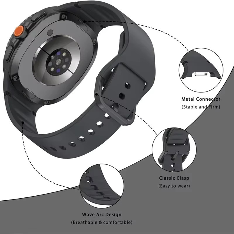 Samsung Uhrenarmband Silikon, Schwarz, Unisex - Bild 4
