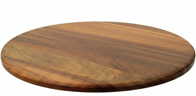 Relaxdays Drehteller aus Akazienholz in Natur und Schwarz, Durchmesser: 40,6 cm, Höhe: 2 cm - Bild 1