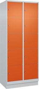 C+P Schließfachschrank Classic PLUS mit Sockel und 2 Abteilen, Farbe Grau mit Reinorange Front, B/T/H: 80 x 50 x 195 cm - Bild 1