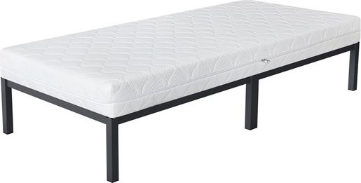 ML-Design Einzelbett aus Metall in Anthrazit mit Matratze und Lattenrost, B/T/H: 90 x 200 x 31 cm - Bild 1
