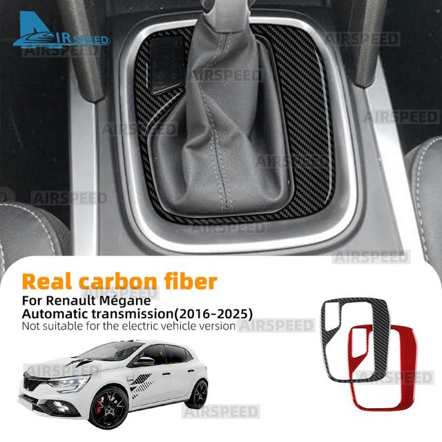 AIRSPEED Soft Carbon Fiber Aufkleber für Renault Megane 4 RS MK4 IV Automatik Gangschaltung Panel, Schwarz - Bild 1