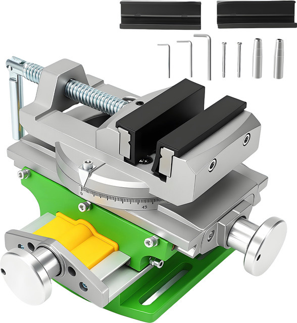 WUIETI BG-6369 Multifunktionaler Kreuzschiebespannvorrichtung Arbeitstisch aus Aluminium-Legierung in Silber - Bild 1