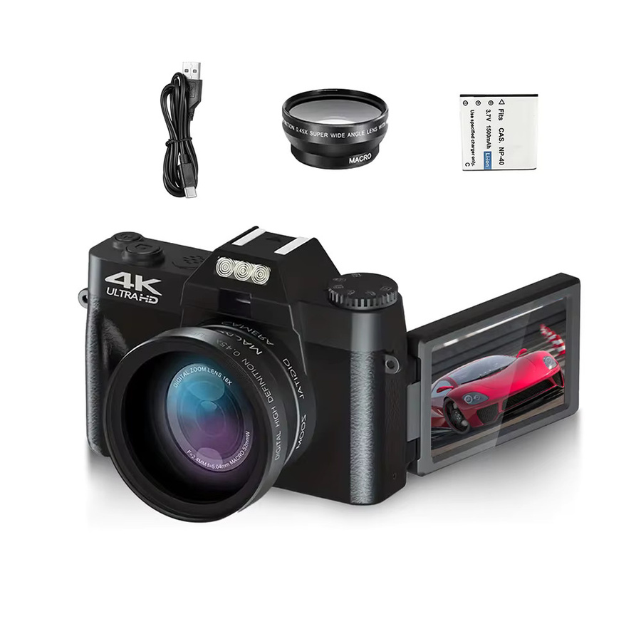 Magecam 4K Professionelle Digitalkamera mit 48 MP, 16X Zoom, Autofokus, WIFI und 3 Zoll Flip Screen in Schwarz - Bild 6