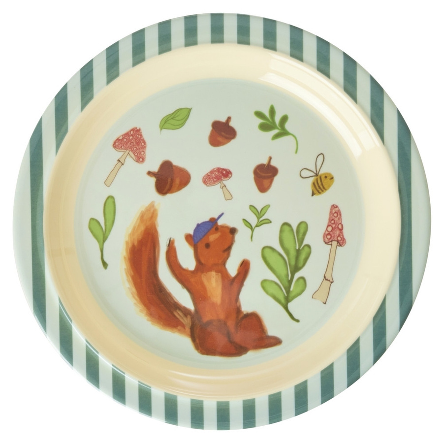 Rice Kinderteller Happy Forest in Blau aus Melamin - Bild 1