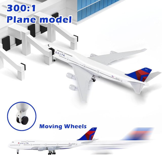 ZOCO American Delta Flugzeug B747, Modellflugzeug, 20 cm - Bild 1