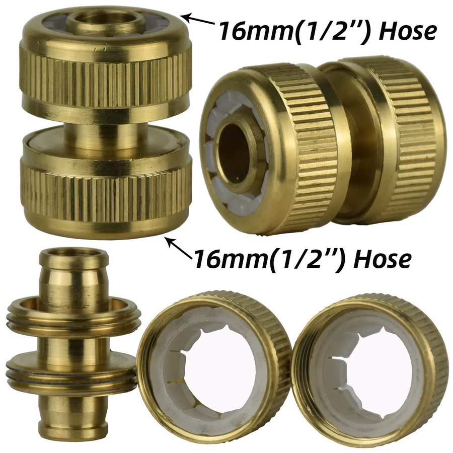 KESLA Messing Schlauchadapter mit 16mm Schnellkupplung und 3/4 Zoll Anschluss in Gold - Bild 4