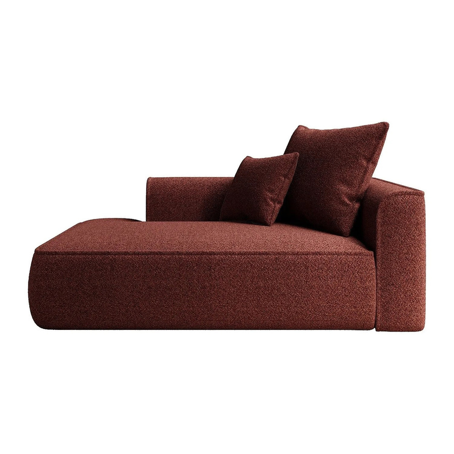 Vente-unique Recamiere Pineta ohne Schlaffunktion in Bordeaux mit Chenille-Stoff, Breite: 180 cm, Höhe: 67 cm, Tiefe: 115 cm - Bild 2