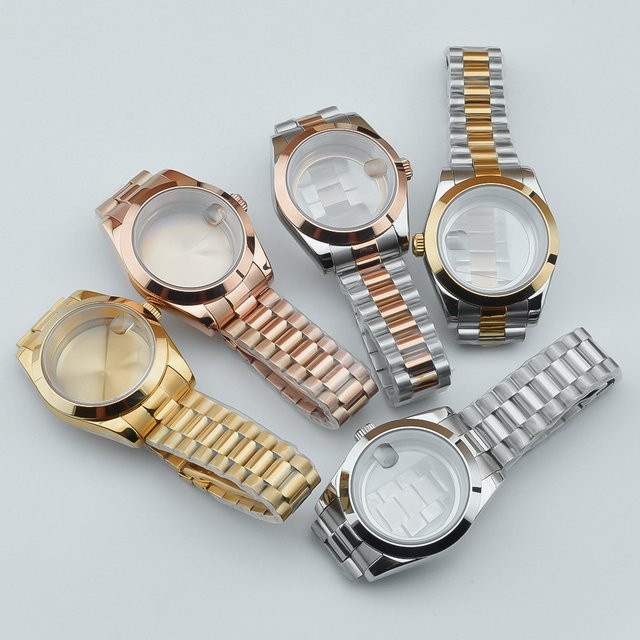 Neiton Randgehäuse mit Präsidentenarmband, Edelstahl, Bicolor, Unisex - Bild 1